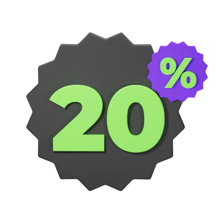 20% discount  3D Icon