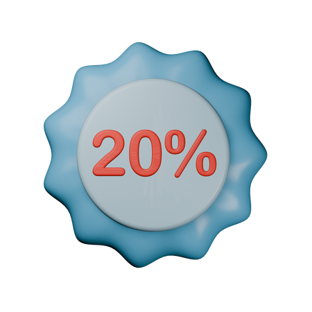 20% Discount Badge  3D Icon