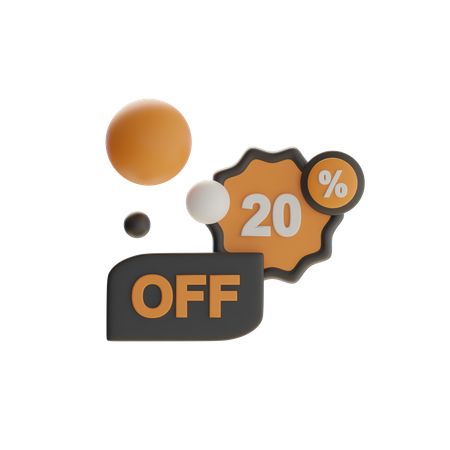 20 할인 배지  3D Icon