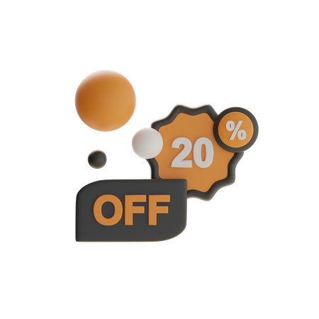 20 Discount Badge  3D Icon