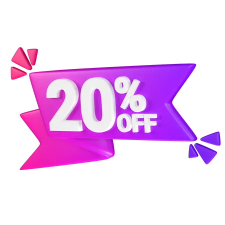 20% Discount Tag  3D Icon