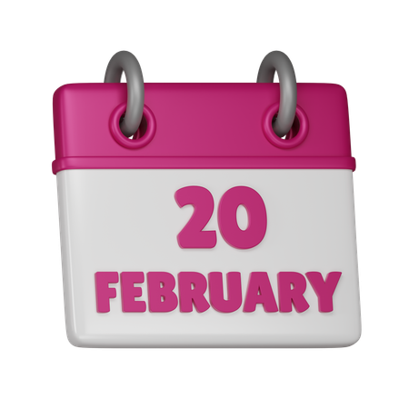 20 February  3D Icon
