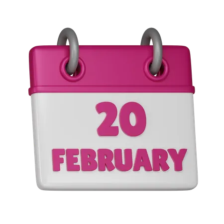 20 February  3D Icon