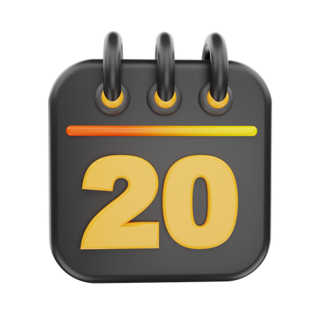 20 fecha  3D Icon