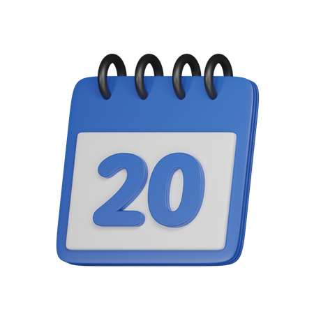20 fecha  3D Icon