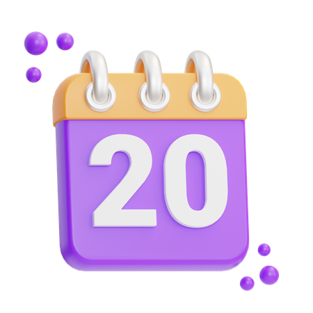 20 fecha  3D Icon