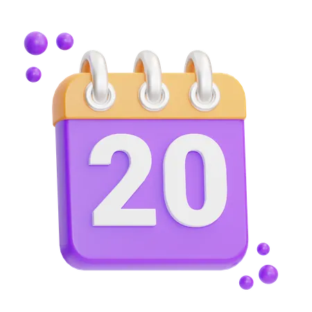 20 fecha  3D Icon