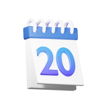 20 fecha  3D Icon