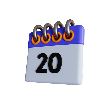 20 fecha  3D Icon