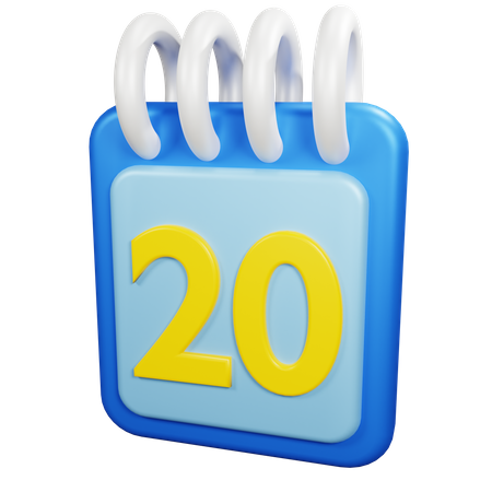 20 fecha  3D Icon