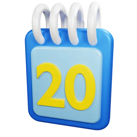 20 fecha  3D Icon