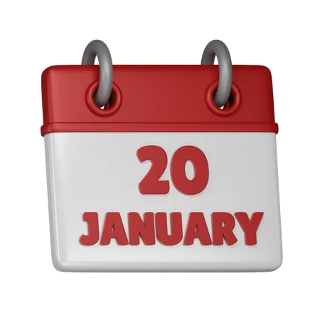 20 January  3D Icon