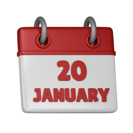 20 January  3D Icon