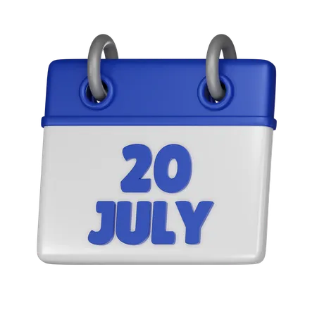 20. Juli  3D Icon