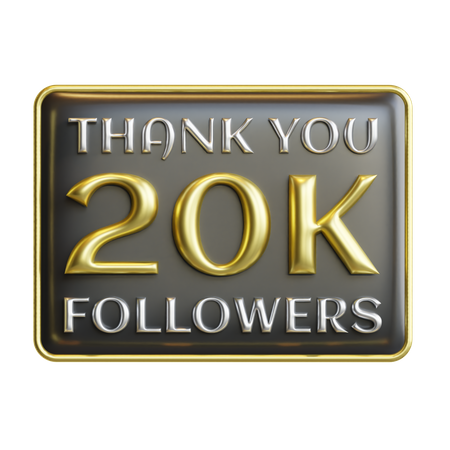20 mil seguidores  3D Icon