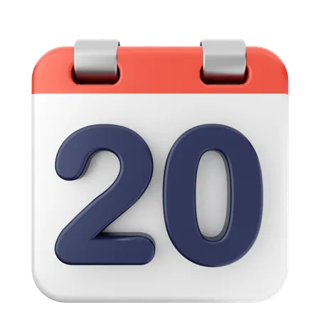 20. Kalender  3D Icon