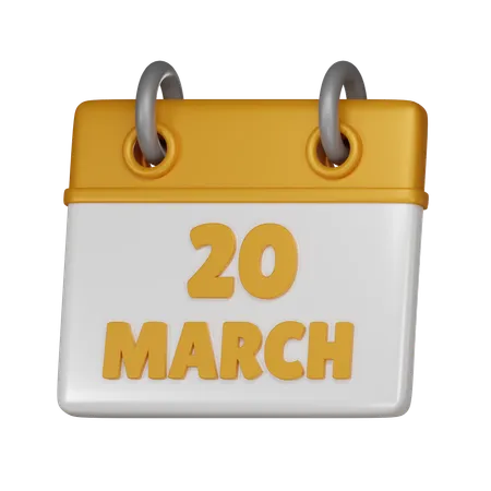 20 March  3D Icon