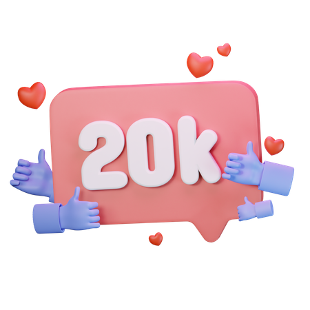 20k amor como seguidores  3D Icon