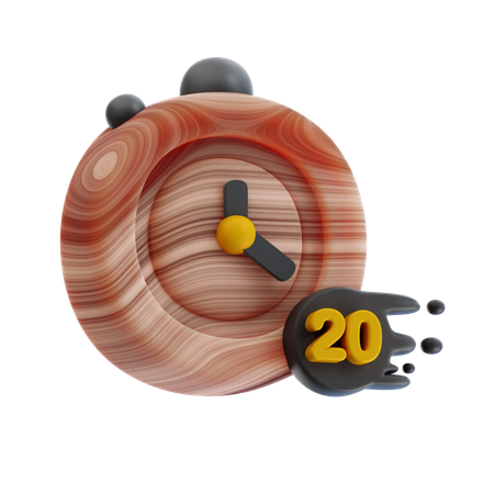 20 Minutes Stopwatch  3D Icon