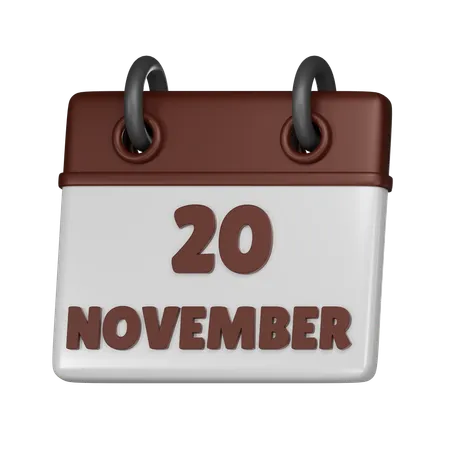 20 November  3D Icon