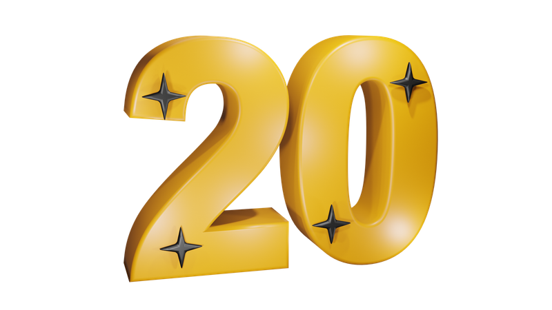 20 Number  3D Icon