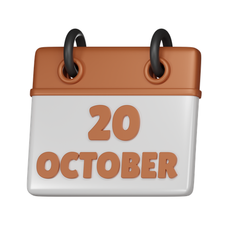 20 October  3D Icon