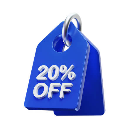 20% off tag  3D Icon