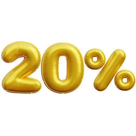 20 Percent  3D Icon