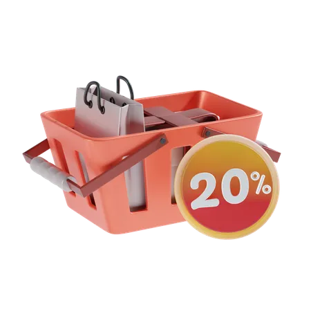 20 Percent Off 3 D Icon Illustratrion 3D Icon