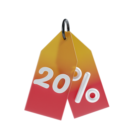 20 Percent  3D Icon