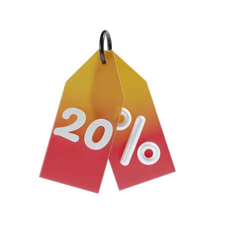 20 Percent  3D Icon