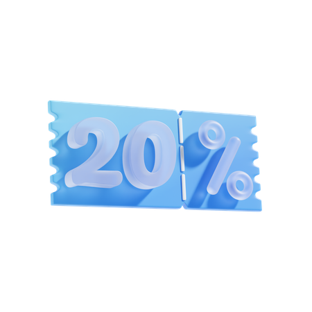 20 Percent  3D Icon