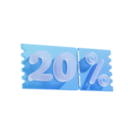 20 Percent  3D Icon