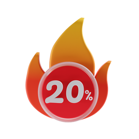 20 Percent  3D Icon