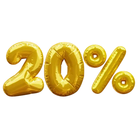 20 percent  3D Icon