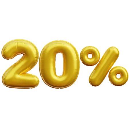20 Percent  3D Icon