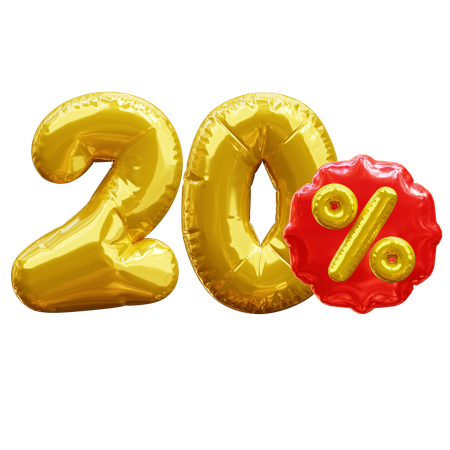 20 percent  3D Icon