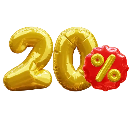 20 percent  3D Icon