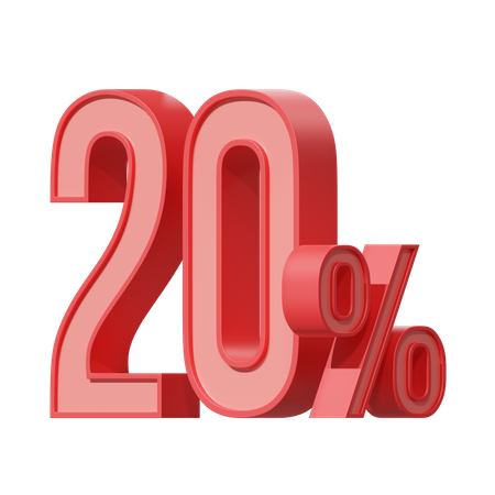 20 Percent  3D Icon