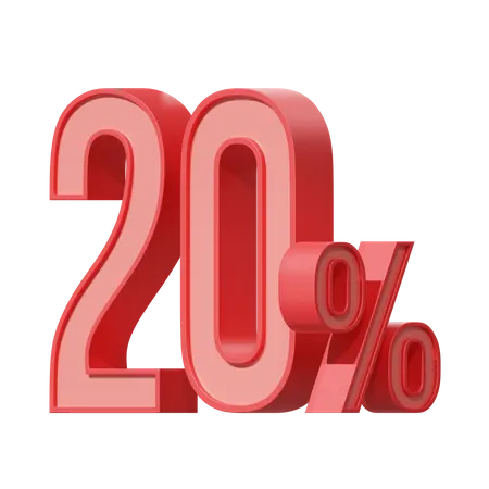 20 Percent  3D Icon