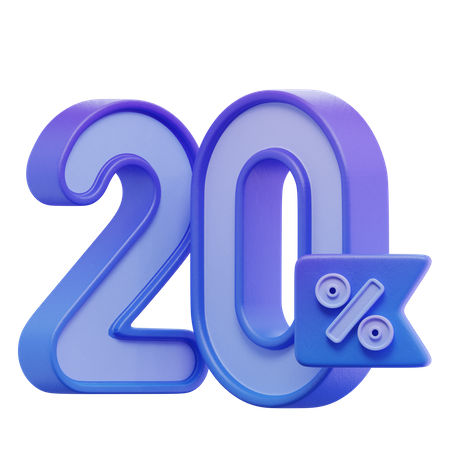 20 Percent  3D Icon