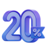 3d 20 percent logo