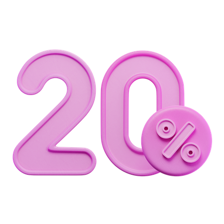 20 Percent 3D Icon