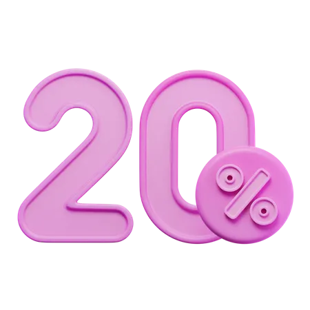 20 Percent 3D Icon