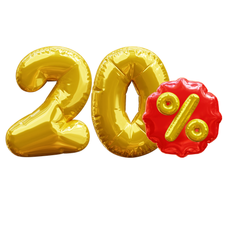 20 percent  3D Icon