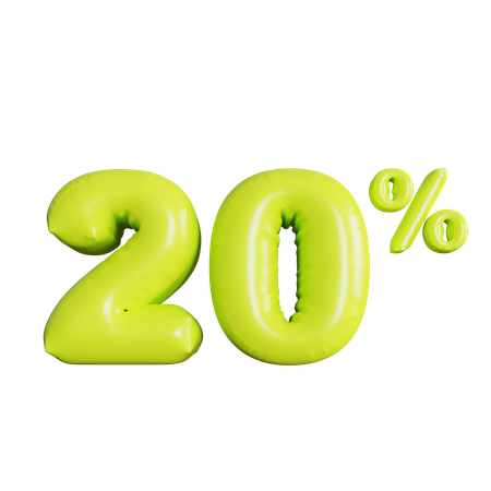 20 Percent Discount  3D Icon