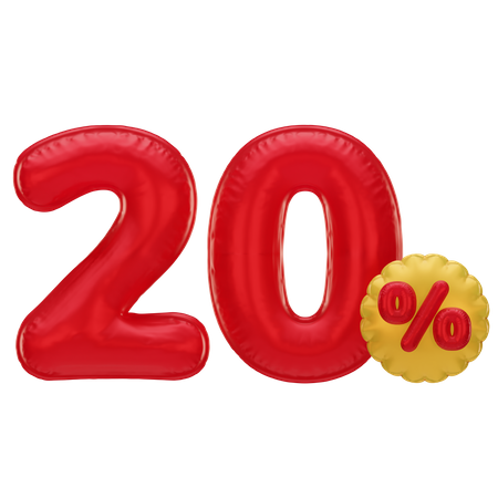 20 Percent Discount  3D Icon