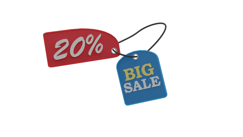 20 Percent Discount  3D Icon
