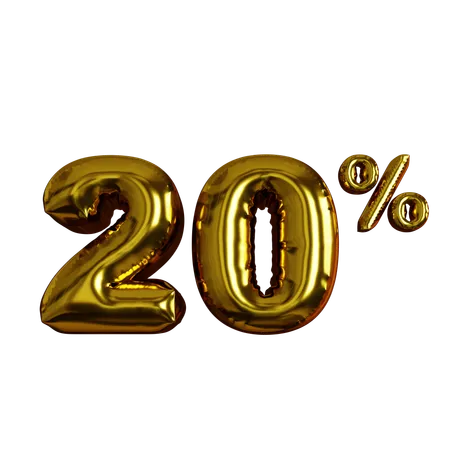 20 Percent Discount  3D Icon