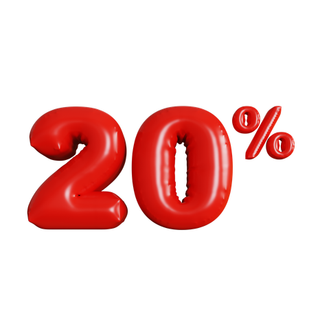 20 Percent Discount  3D Icon